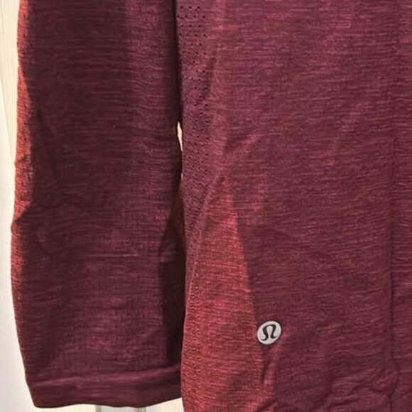Lululemon Men’s Metal Vent Tech 1/4 Zip Long Sleeve – Maroon Red - Picture 4 of 4